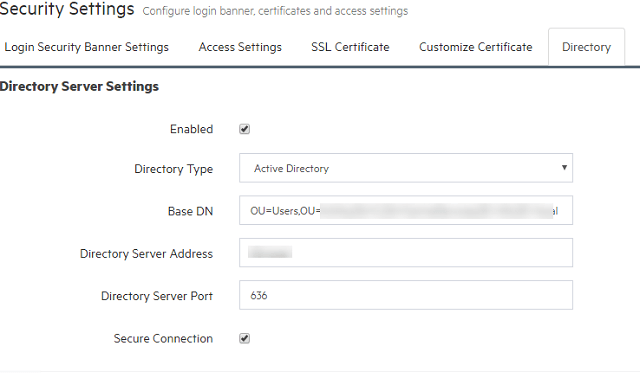 Directory server settings