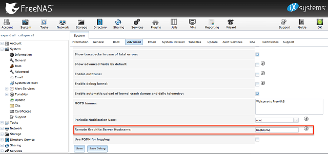 FreeNAS setting