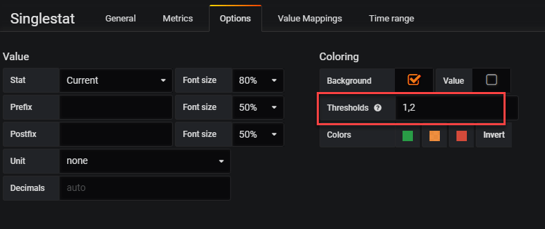 Grafana coloring enabled