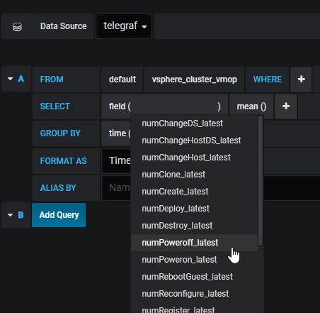 vSphere measurements in Grafana