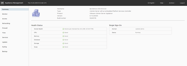 vCenter Appliance Management