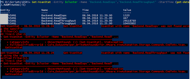 VSAN metrics error